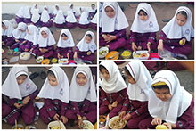 آماده کردن صبحانه توسط دانش‌آموزان پیش دبستانی دخترانه حضرت مجتبی(ع)