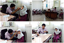 معاینه پزشکی دانش آموزان در دبستان دخترانه حضرت مجتبی(ع)