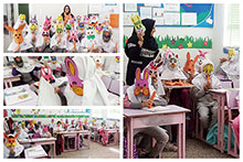 یک روز شاد و خلاق با تدریس درس بچه خرگوش ها در دبستان دخترانه حضرت مجتبی(ع)