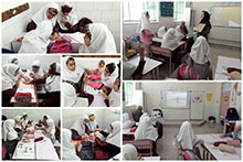 آشنایی دانش‌آموزان دبستان دخترانه حضرت مجتبی(ع) با ساختمان و کار اندام حس لامسه