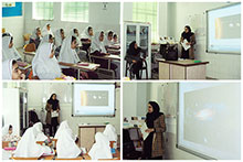 کنفرانس نجوم توسط یکی از دانش‌آموزان دبیرستان دخترانه دوره اول حضرت مجتبی(ع)
