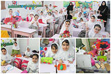 نمایشگاه دست سازه‌های دانش‌آموزان در کلاس دوم دبستان دخترانه حضرت مجتبی(ع)
