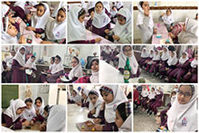 مبادله اطلاعات دانش‌آموزان چهارم دبستان دخترانه حضرت مجتبی(ع) با معلم در تدریس علوم تجربی