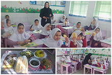 یک روز با سبزیجات در کلاس دوم دبستان دخترانه حضرت مجتبی(ع)