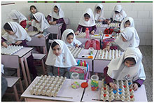تدریس مبحث تقارن شطرنجی در کلاس اول دبستان دخترانه حضرت مجتبی(ع)