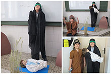 تدریس آیات سوره‌ ابراهیم با اجرای نمایشی توسط دانش‌آموزان کلاس سوم در دبستان پسرانه حضرت مجتبی(ع) 